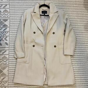 Banana Republic Cream Double Breasted Trench Coat